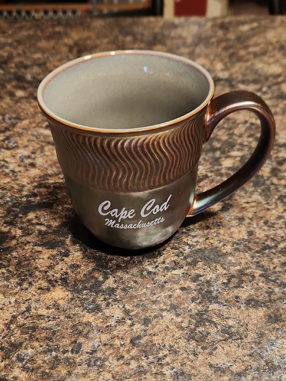Like New My Cafe Cape Cod Massachusetts Ceramic Coffee Mug - Iridescent Brown